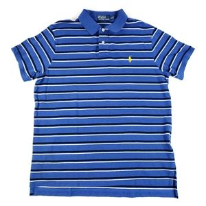 Ralph Lauren Blue Black White Striped Polo Sz XL